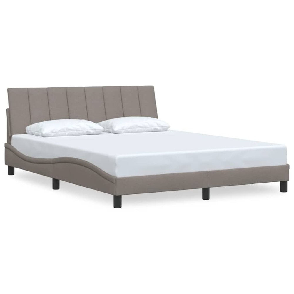 vidaXL Cadru de pat fără saltea, gri taupe, 160x200 cm, textil