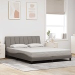 vidaXL Cadru de pat fără saltea, gri taupe, 160x200 cm, textil vidaXL Cadru de pat fără saltea, gri taupe, 160x200 cm, textil