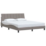 vidaXL Cadru de pat fără saltea, gri taupe, 160x200 cm, textil vidaXL Cadru de pat fără saltea, gri taupe, 160x200 cm, textil