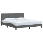 vidaXL Cadru de pat fără saltea, gri închis, 180x200 cm, textil