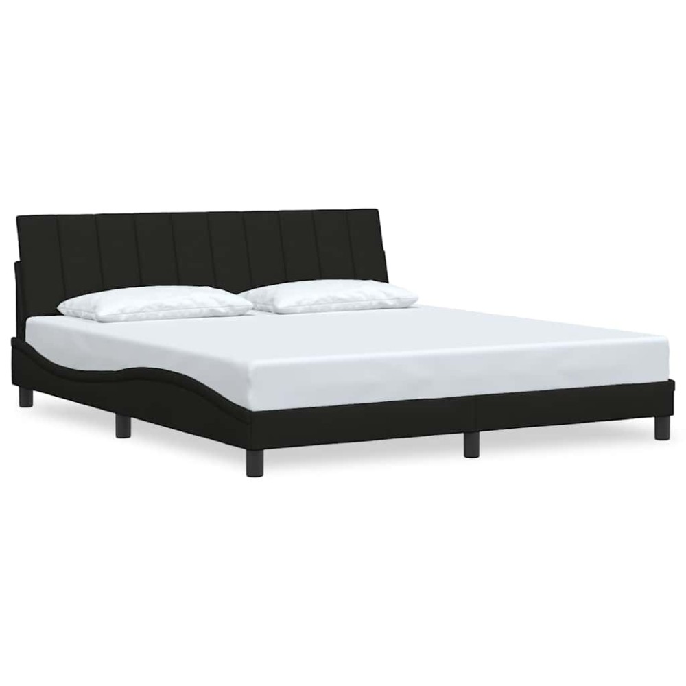 vidaXL Cadru de pat fără saltea, negru, 180x200 cm, textil