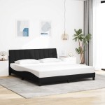 vidaXL Cadru de pat fără saltea, negru, 180x200 cm, textil vidaXL Cadru de pat fără saltea, negru, 180x200 cm, textil