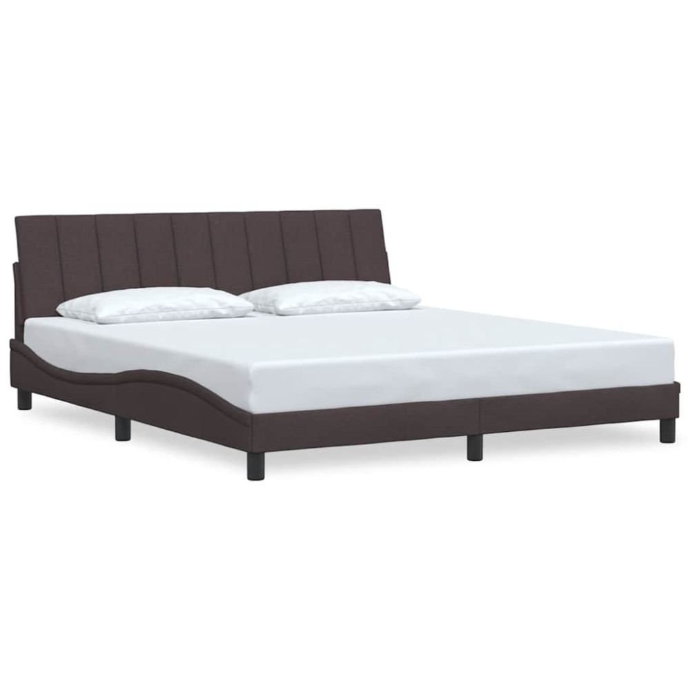 vidaXL Cadru de pat fără saltea, maro închis, 180x200 cm, textil
