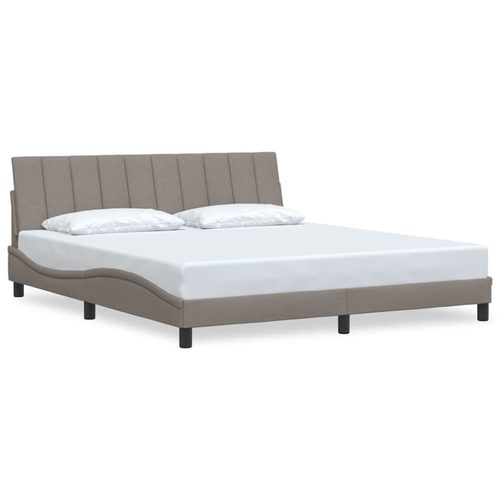 vidaXL Cadru de pat fără saltea, gri taupe, 180x200 cm, textil
