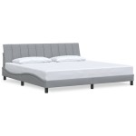 vidaXL Cadru de pat fără saltea, gri deschis, 200x200 cm, textil