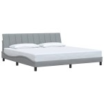 vidaXL Cadru de pat fără saltea, gri deschis, 200x200 cm, textil