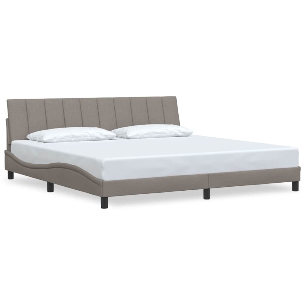 vidaXL Cadru de pat fără saltea, gri taupe, 200x200 cm, textil