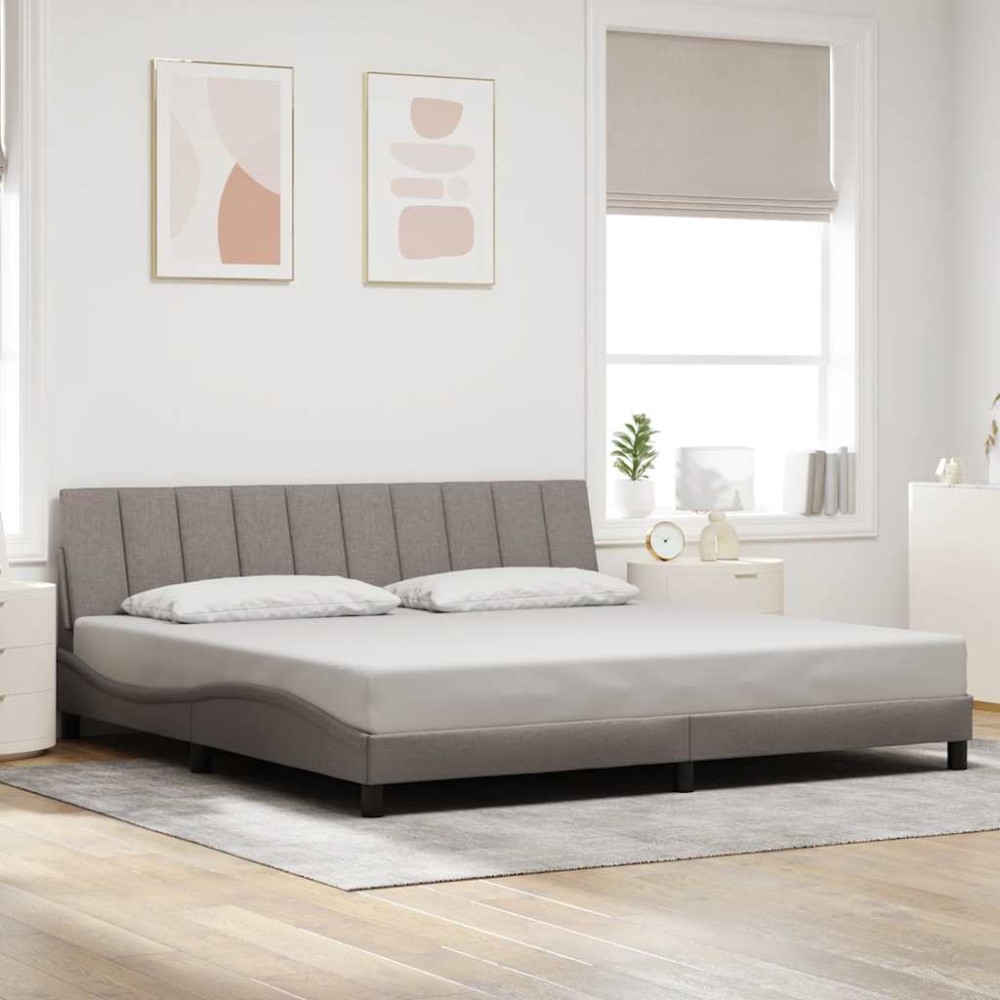 vidaXL Cadru de pat fără saltea, gri taupe, 200x200 cm, textil