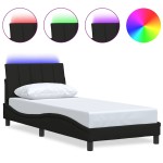 vidaXL Cadru de pat fără saltea țesătură neagră 80x200 cm vidaXL Cadru de pat fără saltea țesătură neagră 80x200 cm