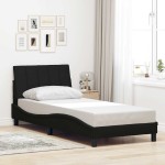 vidaXL Cadru de pat fără saltea țesătură neagră 80x200 cm vidaXL Cadru de pat fără saltea țesătură neagră 80x200 cm