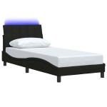 vidaXL Cadru de pat fără saltea țesătură neagră 80x200 cm vidaXL Cadru de pat fără saltea țesătură neagră 80x200 cm