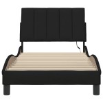 vidaXL Cadru de pat fără saltea țesătură neagră 80x200 cm vidaXL Cadru de pat fără saltea țesătură neagră 80x200 cm