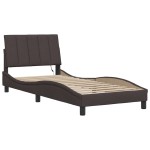 vidaXL Cadru de pat fără saltea, maro închis, 80x200 cm, textil vidaXL Cadru de pat fără saltea, maro închis, 80x200 cm, textil