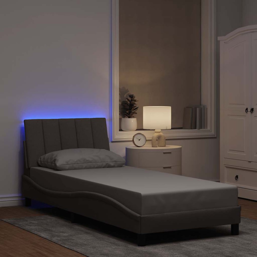 vidaXL Cadru de pat fără saltea Taupe 80x200 cm țesătură