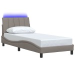vidaXL Cadru de pat fără saltea Taupe 80x200 cm țesătură