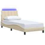 vidaXL Cadru de pat fără saltea cremă 80x200 cm țesătură