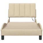 vidaXL Cadru de pat fără saltea cremă 80x200 cm țesătură