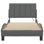 vidaXL Cadru de pat fără saltea, gri închis, 90x190 cm, textil vidaXL Cadru de pat fără saltea, gri închis, 90x190 cm, textil