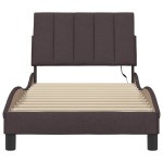 vidaXL Cadru de pat fără saltea, maro închis, 90x190 cm, textil vidaXL Cadru de pat fără saltea, maro închis, 90x190 cm, textil