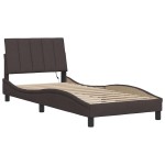 vidaXL Cadru de pat fără saltea, maro închis, 90x200 cm, textil vidaXL Cadru de pat fără saltea, maro închis, 90x200 cm, textil
