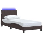 vidaXL Cadru de pat fără saltea, maro închis, 90x200 cm, textil vidaXL Cadru de pat fără saltea, maro închis, 90x200 cm, textil