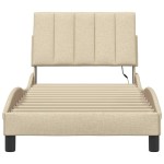 vidaXL Cadru de pat fără saltea cremă 90x200 cm țesătură
