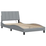 vidaXL Cadru de pat fără saltea, gri deschis, 100x200 cm, textil
