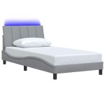 vidaXL Cadru de pat fără saltea, gri deschis, 100x200 cm, textil