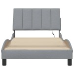 vidaXL Cadru de pat fără saltea, gri deschis, 100x200 cm, textil