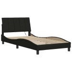 vidaXL Cadru de pat fără saltea, negru, 100x200 cm, textil