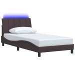 vidaXL Cadru de pat fără saltea, maro închis, 100x200 cm, textil vidaXL Cadru de pat fără saltea, maro închis, 100x200 cm, textil