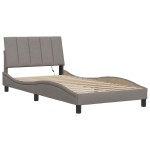 vidaXL Cadru de pat fără saltea, gri taupe, 100x200 cm, textil vidaXL Cadru de pat fără saltea, gri taupe, 100x200 cm, textil