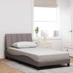 vidaXL Cadru de pat fără saltea, gri taupe, 100x200 cm, textil vidaXL Cadru de pat fără saltea, gri taupe, 100x200 cm, textil