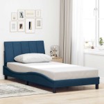 vidaXL Cadru de pat fără saltea țesătură albastră 100x200 cm vidaXL Cadru de pat fără saltea țesătură albastră 100x200 cm