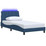 vidaXL Cadru de pat fără saltea țesătură albastră 100x200 cm vidaXL Cadru de pat fără saltea țesătură albastră 100x200 cm