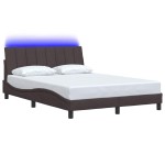 vidaXL Cadru de pat fără saltea, maro închis, 120x200 cm, textil vidaXL Cadru de pat fără saltea, maro închis, 120x200 cm, textil