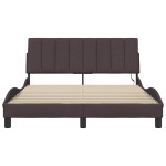 vidaXL Cadru de pat fără saltea, maro închis, 120x200 cm, textil vidaXL Cadru de pat fără saltea, maro închis, 120x200 cm, textil