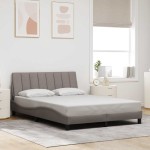vidaXL Cadru de pat fără saltea, gri taupe, 120x200 cm, textil vidaXL Cadru de pat fără saltea, gri taupe, 120x200 cm, textil