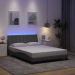 vidaXL Cadru de pat fără saltea, gri deschis, 140x190 cm, textil