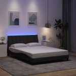 vidaXL Cadru de pat fără saltea, gri închis, 140x190 cm, textil