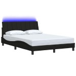 vidaXL Cadru de pat fără saltea, negru, 140x190 cm, textil