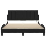 vidaXL Cadru de pat fără saltea, negru, 140x190 cm, textil