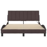 vidaXL Cadru de pat fără saltea, maro închis, 140x200 cm, textil vidaXL Cadru de pat fără saltea, maro închis, 140x200 cm, textil