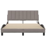 vidaXL Cadru de pat fără saltea, gri taupe, 140x190 cm, textil vidaXL Cadru de pat fără saltea, gri taupe, 140x190 cm, textil