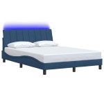 vidaXL Cadru de pat fără saltea, albastru, 140x190 cm, textil