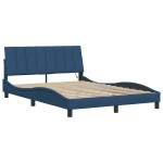vidaXL Cadru de pat fără saltea, albastru, 140x190 cm, textil