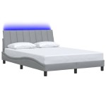 vidaXL Cadru de pat fără saltea, gri deschis, 140x200 cm, textil