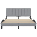 vidaXL Cadru de pat fără saltea, gri deschis, 140x200 cm, textil