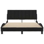 vidaXL Cadru de pat fără saltea, negru, 140x200 cm, textil vidaXL Cadru de pat fără saltea, negru, 140x200 cm, textil