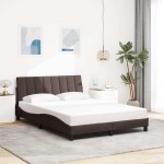 vidaXL Cadru de pat fără saltea, maro închis, 140x200 cm, textil vidaXL Cadru de pat fără saltea, maro închis, 140x200 cm, textil